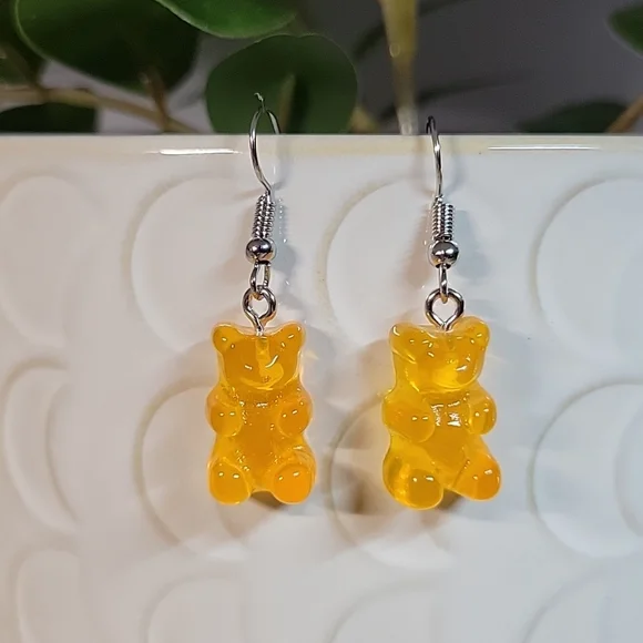 Gummy Bear Drop Earrings, orange - Picture 1 of 4